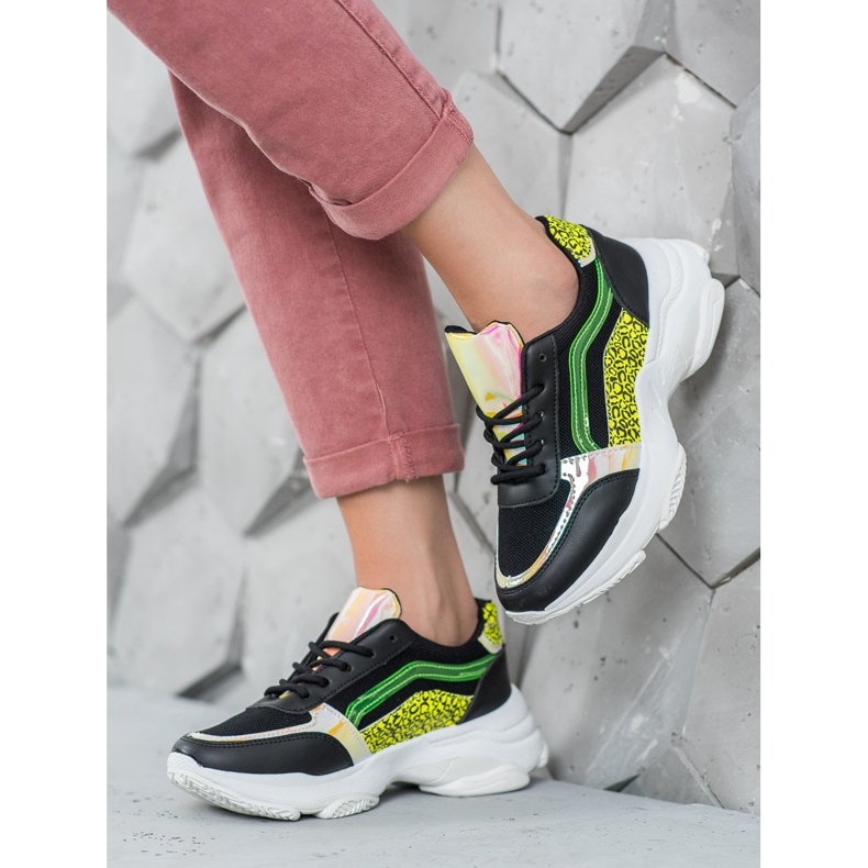 Marquiz Cipők neonbetétekkel fekete sokszínű 2