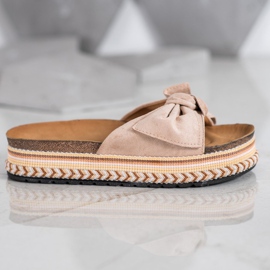 SHELOVET Divatos papucs a platformon barna 2