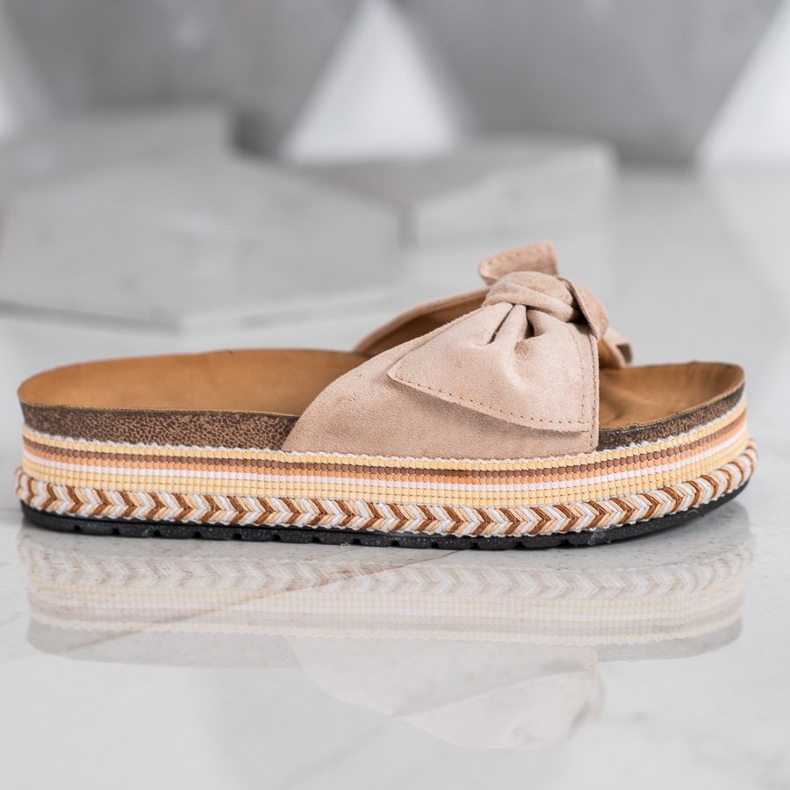 SHELOVET Divatos papucs a platformon barna 2