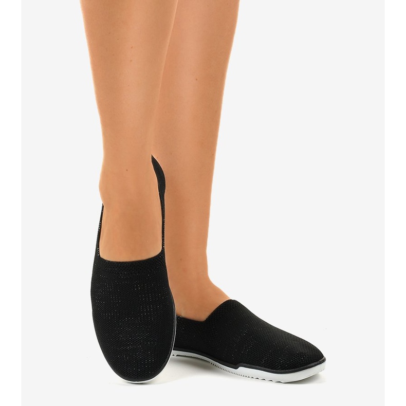Fekete GF-HJS12-1 Lycra Slip-On cipők 2