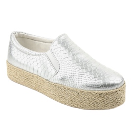 Ezüst felcsúsztatható espadrilles 6140 szürke 1