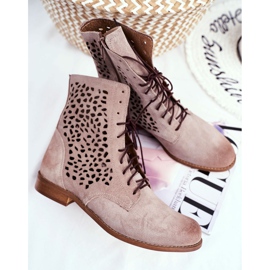 Nicole Cappucino Meridan női bőrcsizma bézs 1