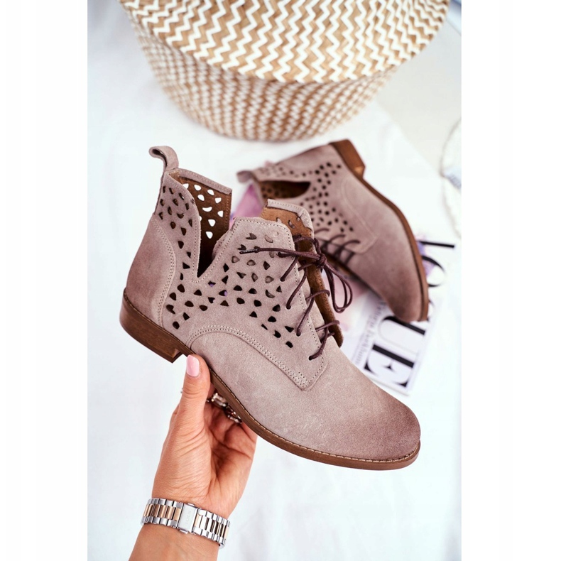 Nicole Női bőrcsizma Cappucino Low Meridan bézs 1