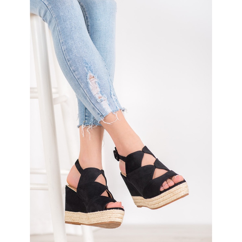 Small Swan Divat ék szandál fekete 1