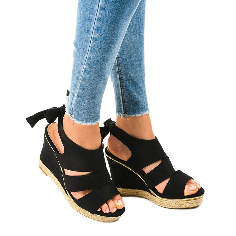 Fekete espadrilles ék szandál 66-358 1