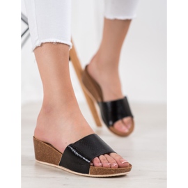 Small Swan Eco bőr papucs fekete 1