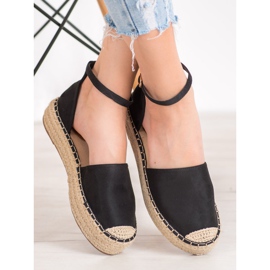 SHELOVET Espadrilles csattal fekete 1