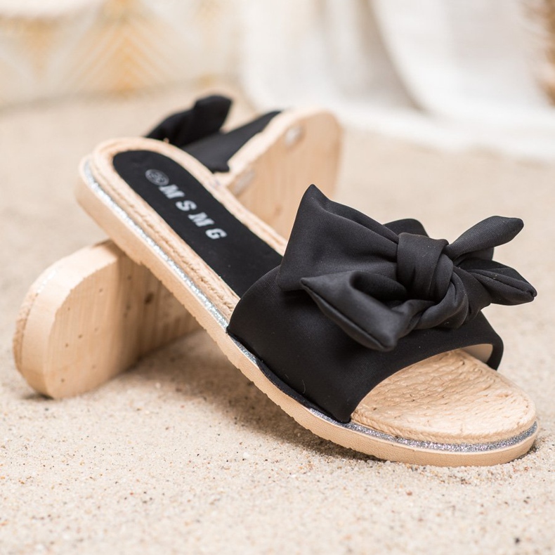 SHELOVET Stílusos fekete papucs 1