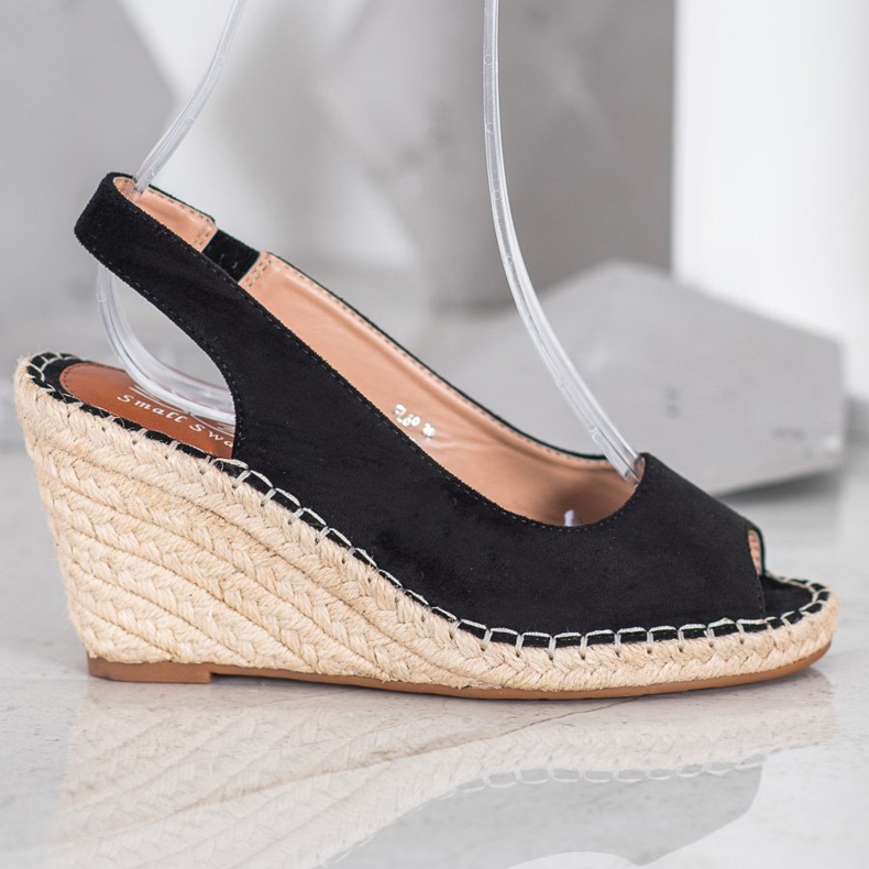 Small Swan Fekete szandál magas éken 2