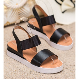 SHELOVET Fekete szandál a platformon 1