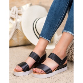 SHELOVET Fekete szandál a platformon 2