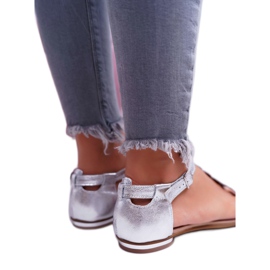 Női szandál Lapos bőr Ezüst Nicole 2403 Melbourne szürke 3