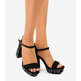 Fekete szandál posta velúr 99435-4 1