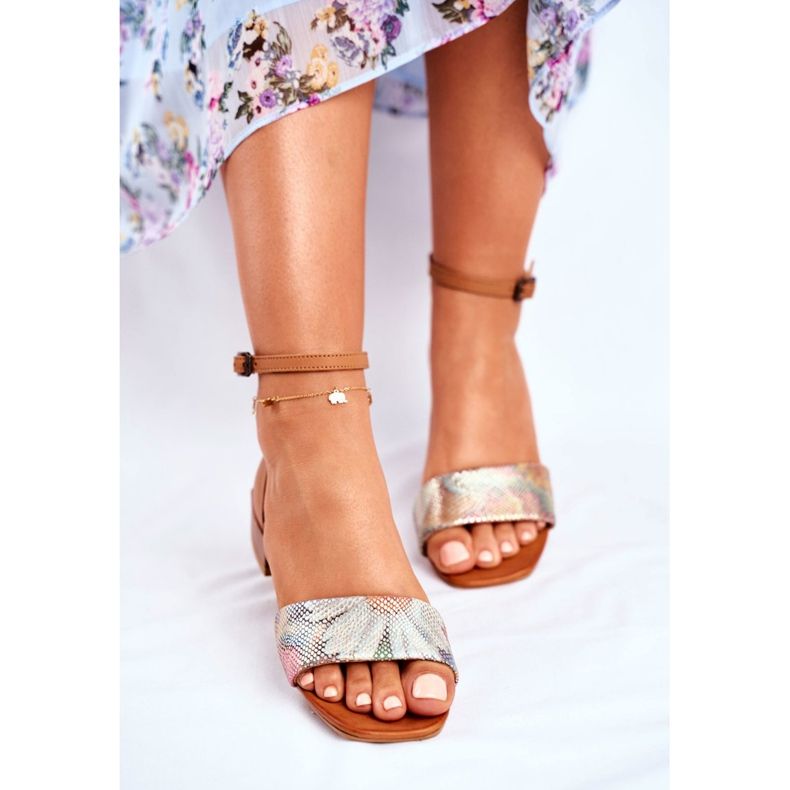 Női szandál Maciejka bőr vörös fej 04618-29 barna 2