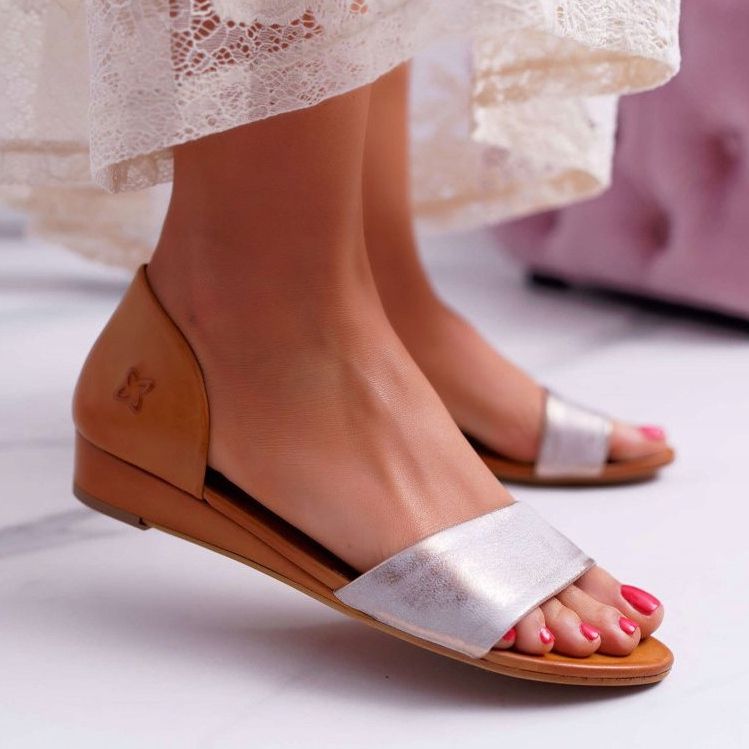 Női szandál Maciejka bőr vörös 1971 Nomara barna sokszínű 1