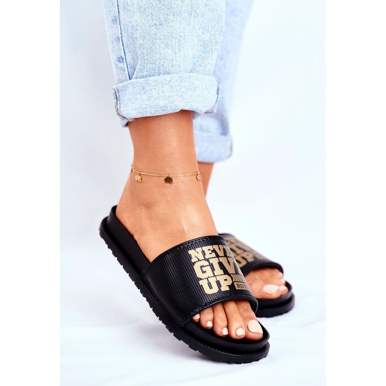 ADY Női papucs soha nem adja fel2 Arany Fekete 1 ADY Női papucs soha nem adja fel2 Arany Fekete 1