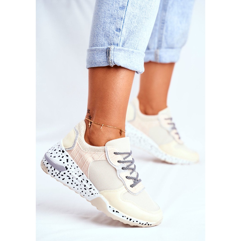 Női sportcipő Rejtett ék bézs Pinky 2