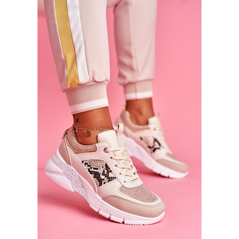 Női sportcipő bézs csillogás Lisbon 1
