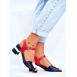 Női szandál Maciejka bőr Navy Blue 04120-17 / 00-5 sötétkék 1