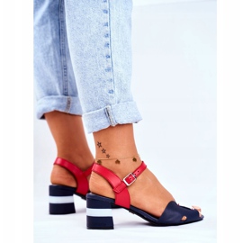 Női szandál Maciejka bőr Navy Blue 04120-17 / 00-5 sötétkék 2