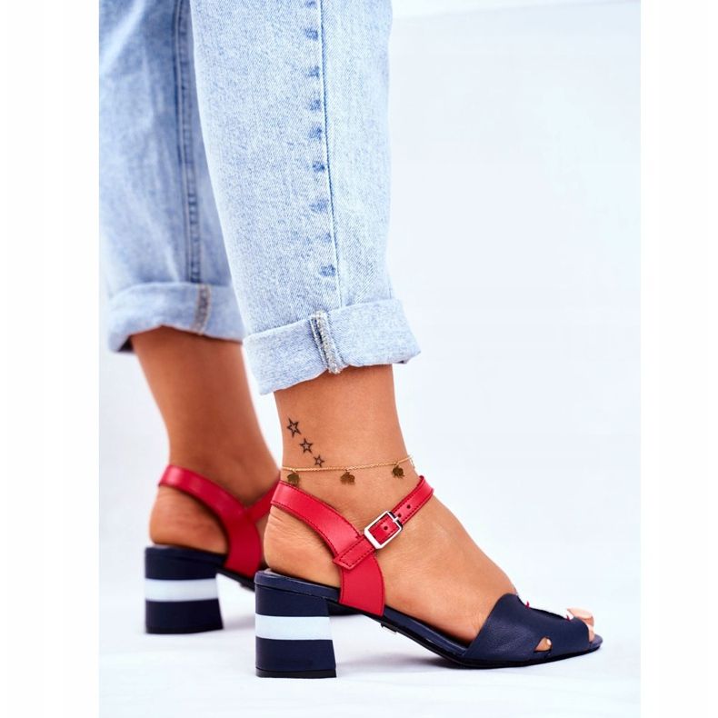 Női szandál Maciejka bőr Navy Blue 04120-17 / 00-5 sötétkék 2