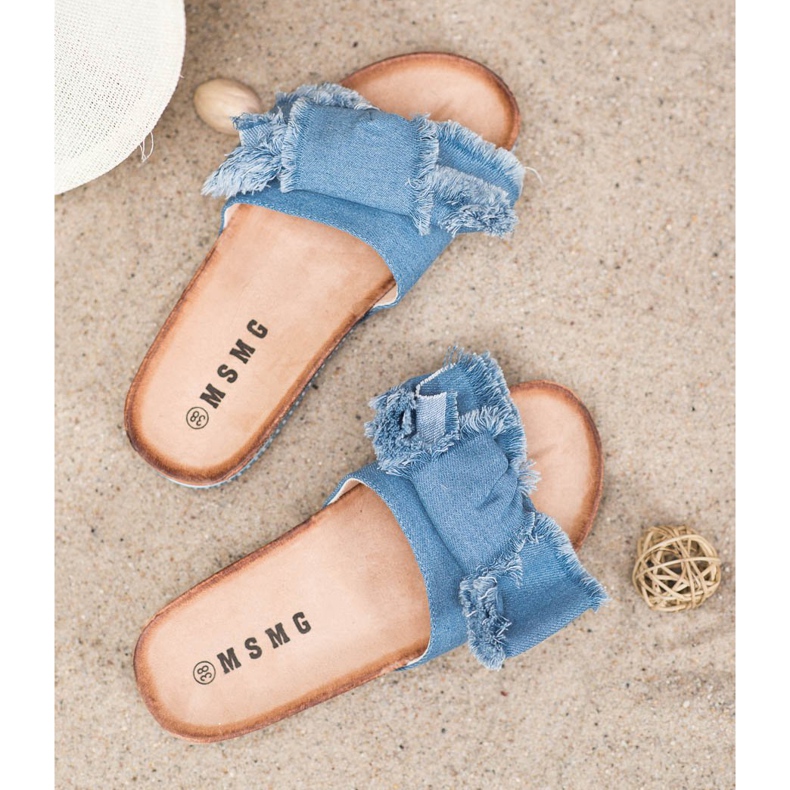 SHELOVET Textil papucs kék 1 SHELOVET Textil papucs kék 1