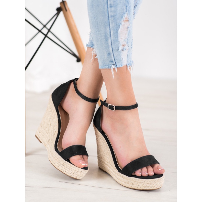 SHELOVET Szexi ék szandál fekete 1