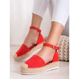SHELOVET Áttört espadrillák piros 1