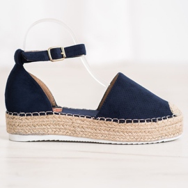SHELOVET Áttört espadrillák kék 2 SHELOVET Áttört espadrillák kék 2