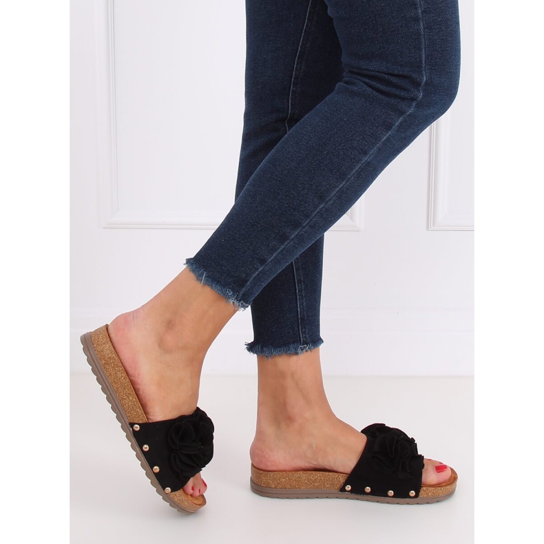 Fekete női fekete papucs F191 Fekete 2