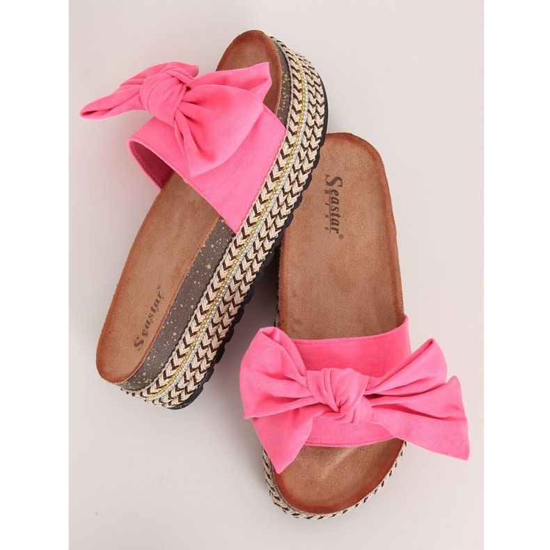 Rózsaszín CK137P Fushie magas talpú papucs 1