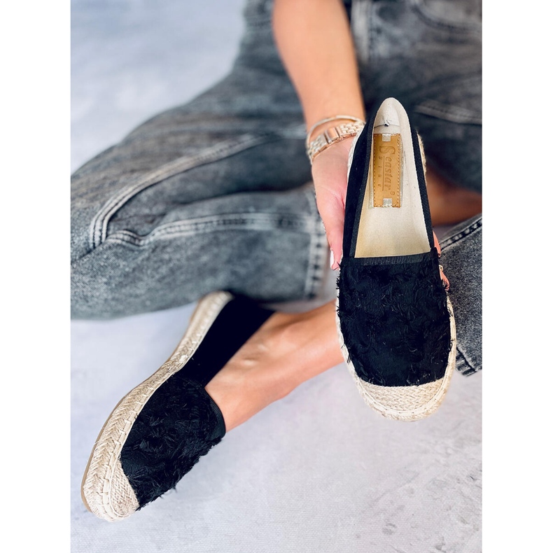 Fekete női espadrilles BB29 Black 1 Fekete női espadrilles BB29 Black 1