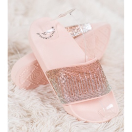 SHELOVET Kényelmes papucs köbös cirkónium -dioxiddal rózsaszín 1