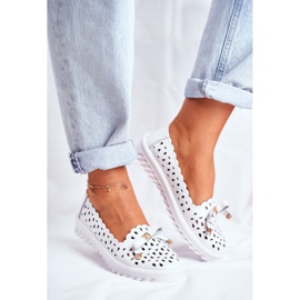 S.Barski Női cipők, áttört bőr LR71515 Fehér Murrieta 1