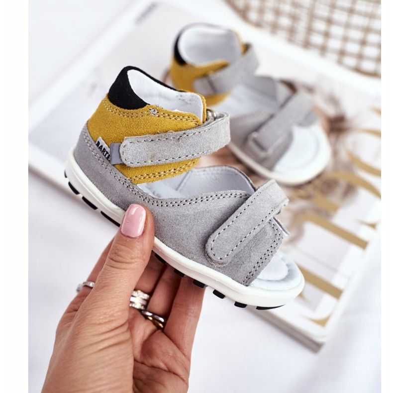 Bartek S.A. Gyermek megelőző mini első lépések szandál Bartek W-71266 szürke sárga 2