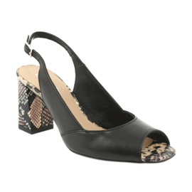 Edeo Női fekete / állati szandál 3499A-1193 1