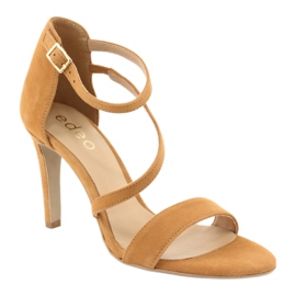 Edeo Női bőr szandál a szpilka 3344 durva sárga 1