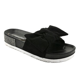 Fekete alkalmi papucs LW-10 íjjal 1