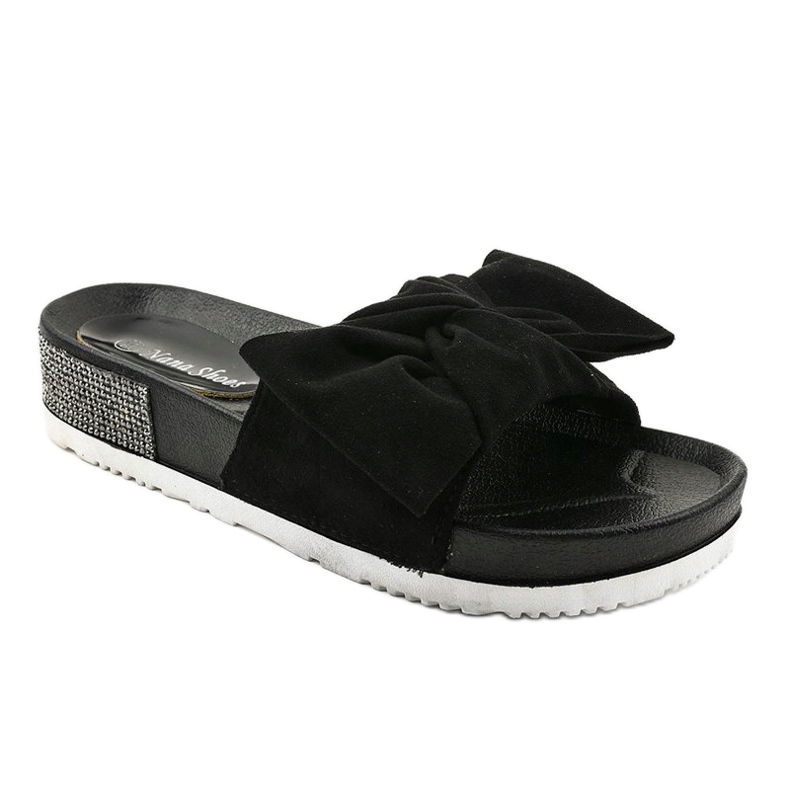 Fekete alkalmi papucs LW-10 íjjal 1