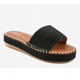 Fekete espadrilles papucs 7970-PL 1 Fekete espadrilles papucs 7970-PL 1