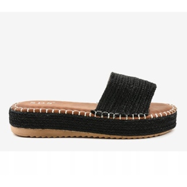 Fekete espadrilles papucs 7970-PL 2 Fekete espadrilles papucs 7970-PL 2