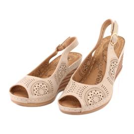 Evento Kényelmes ék szandál 20SD98-1862 barna sárga 2