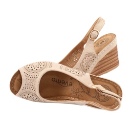 Evento Kényelmes ék szandál 20SD98-1862 barna sárga 4