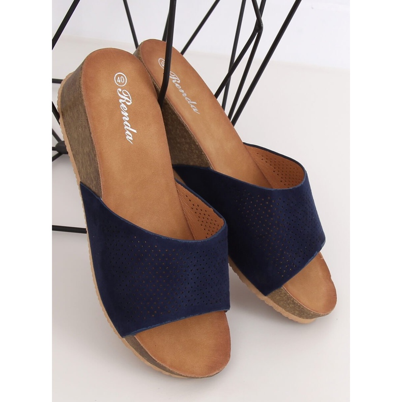 Navy blue papucs 10-238 D.BLUE sötétkék 2