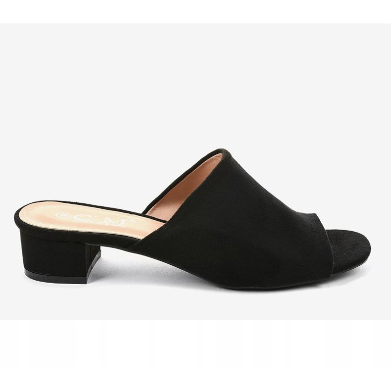 Fekete magas sarkú papucs 77-91 2