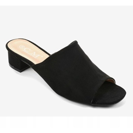 Fekete magas sarkú papucs 77-91 1