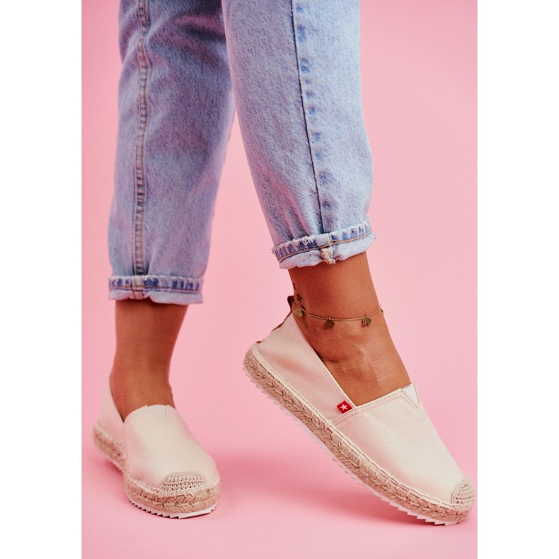 Női espadrilles, fonott talp bézs Big Star FF274A500 2