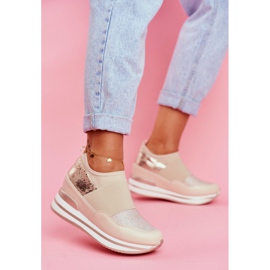 Női Sport Slip On Wedge Cipő Bézs Cold Play 1