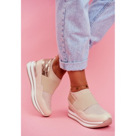 Női Sport Slip On Wedge Cipő Bézs Cold Play 2