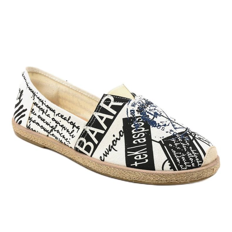 Fehér férfi espadrilles cipő BKA-48 fekete 1